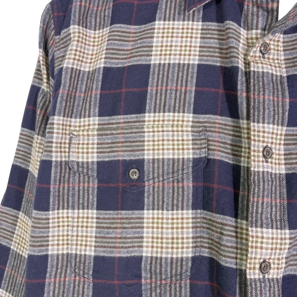 Banana Republic Emiliano plaid Flannel Shirt Men's‎ Sz XXL 2XL Blue SOFT